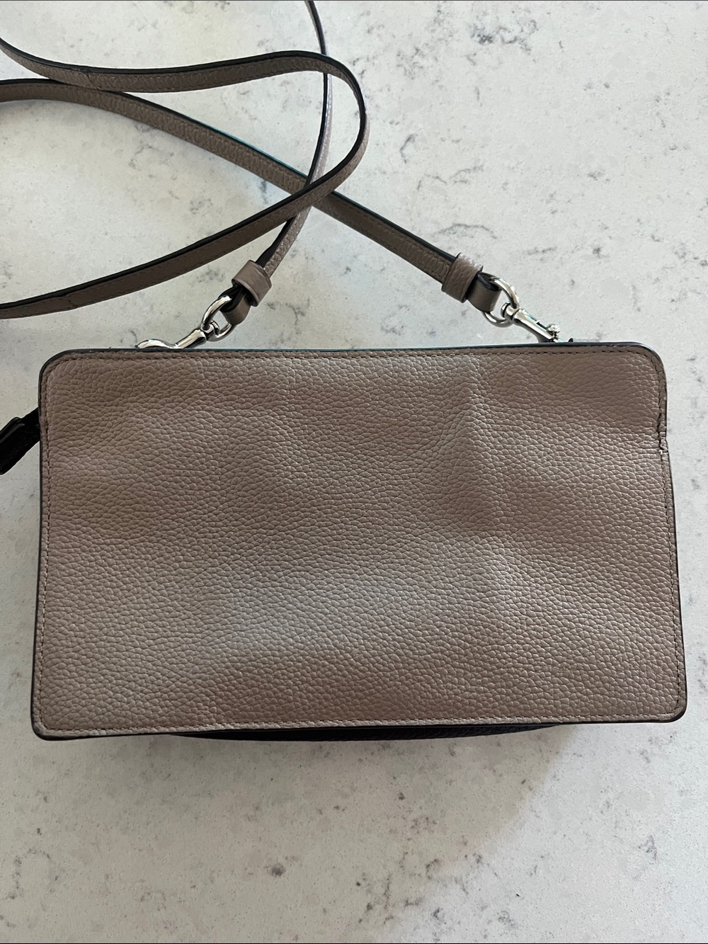 Coach Taupe Leather Pebbled Crossbody Bag - Picture 3 of 11